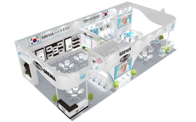 特裝展臺韓國EOS美博會廣州廣交會展臺設(shè)計搭建